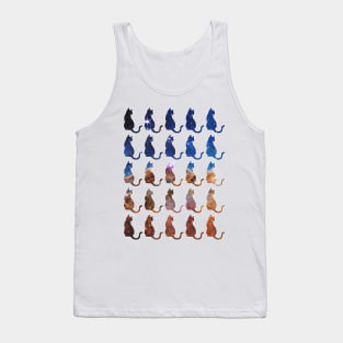 Cosmic Cliffs Carina Nebula on Cat Silhouettes Tank Top